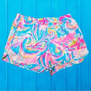 Lilly Pulitzer Luxletic Shorts in Multi Carnivale Coral size S